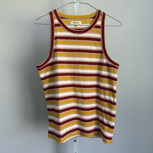 Madewell sz L Red Yellow White Retro Cotton Tank‎ Top casual